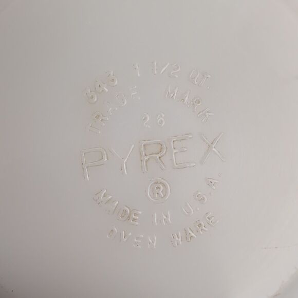 Vintage Pyrex #343 Fish Scale 1.5 Quart Mixing Bowl Dish MCM Arches White USA - Picture 3 of 10
